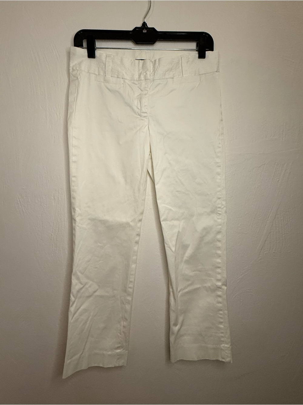 J. Crew White Low Rise Straight-Leg Crop Pants